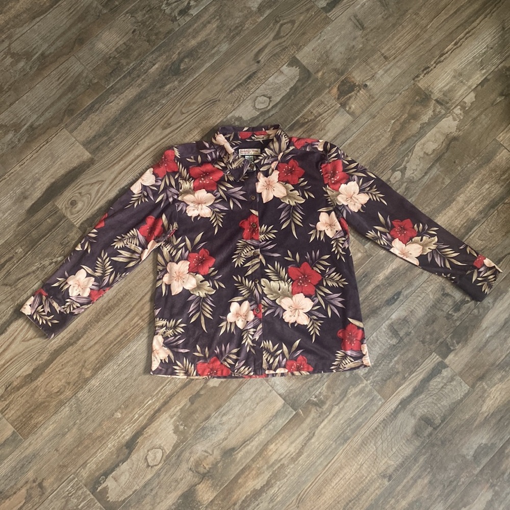 Jamaica Bay Discover Paradise tropical long sleeve blouse